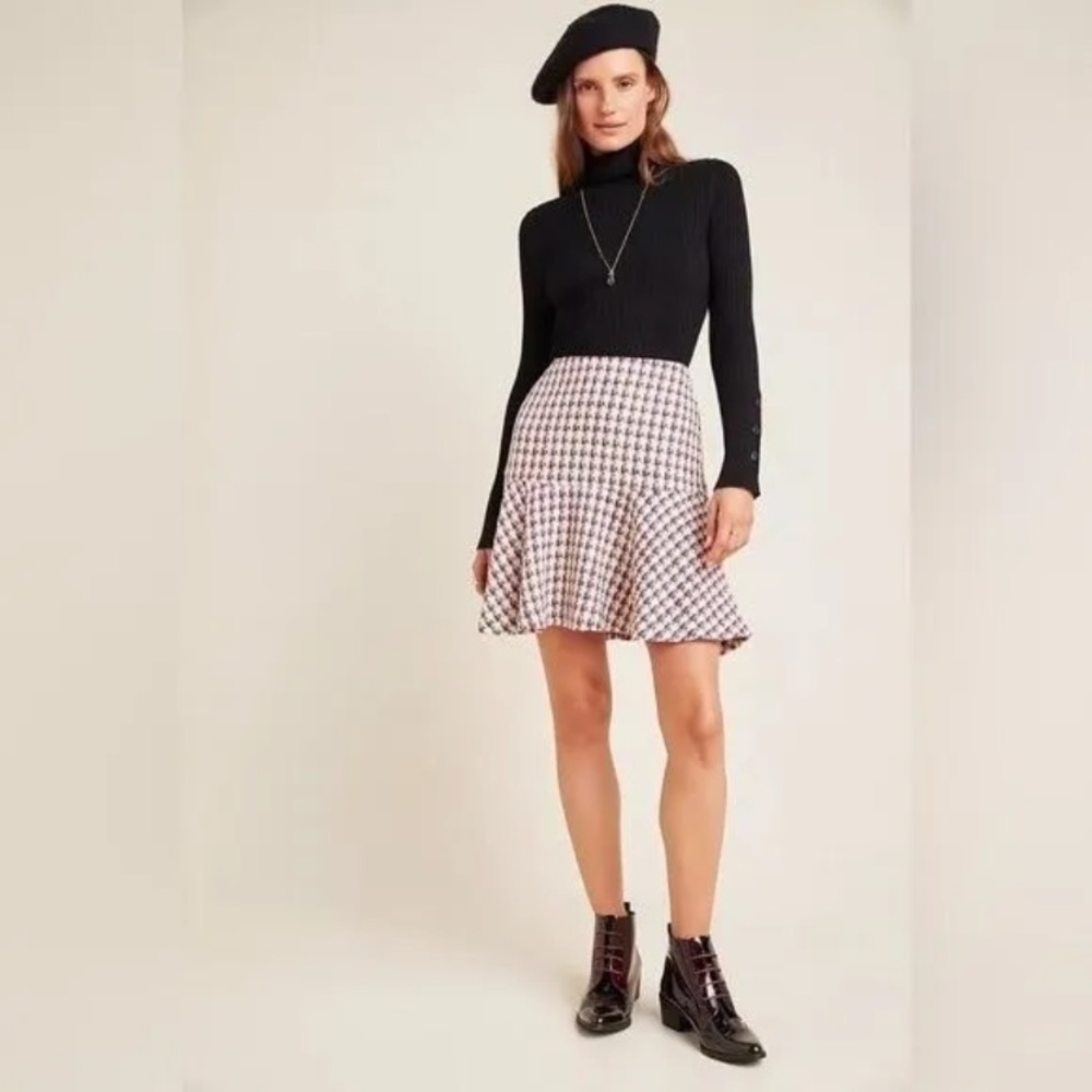 Anthro Maeve tweed fit flair skirt size 6